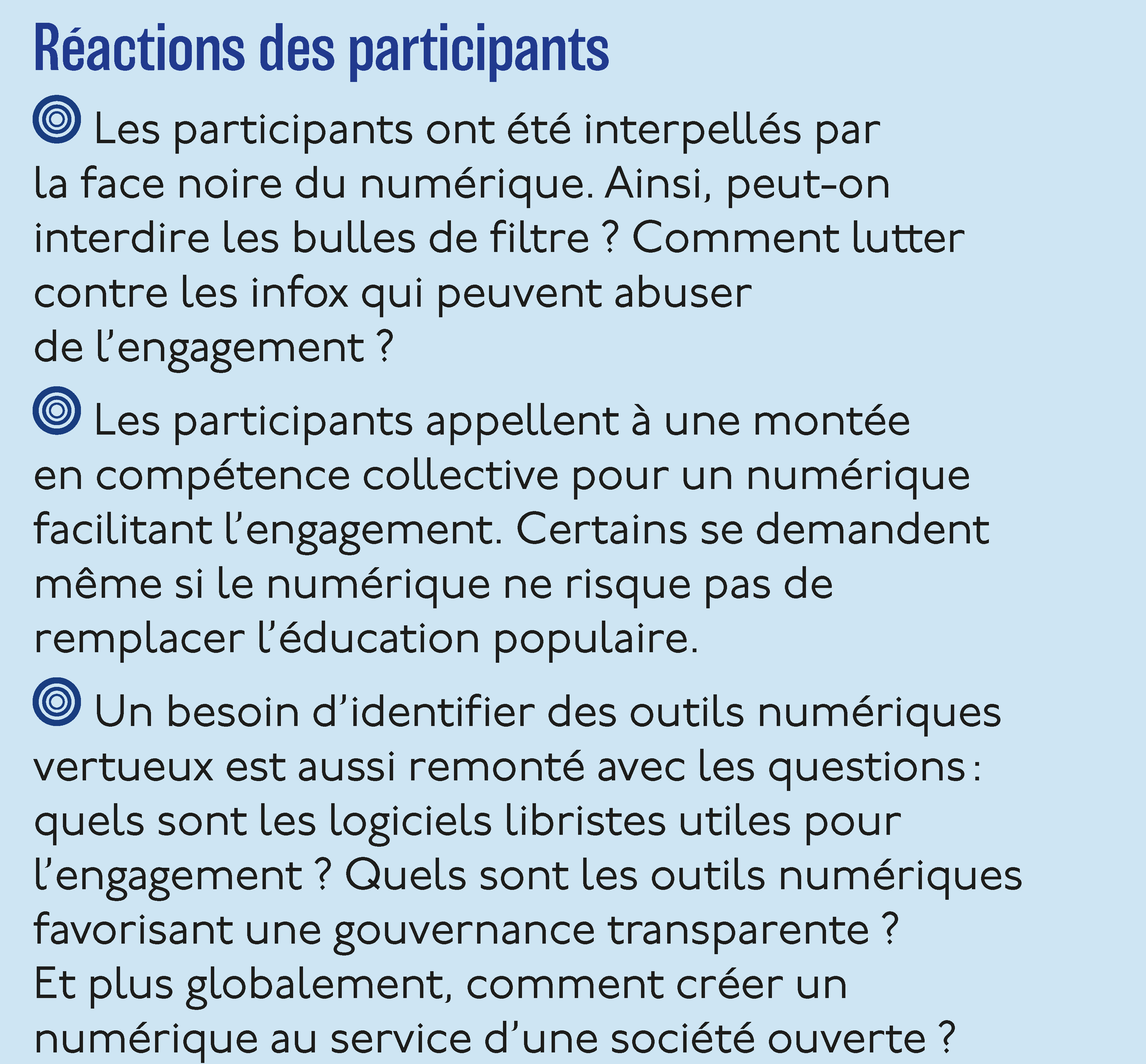 Réactions participants Dialogue Numérique JE#1 © Anna Maheu / La Fonda