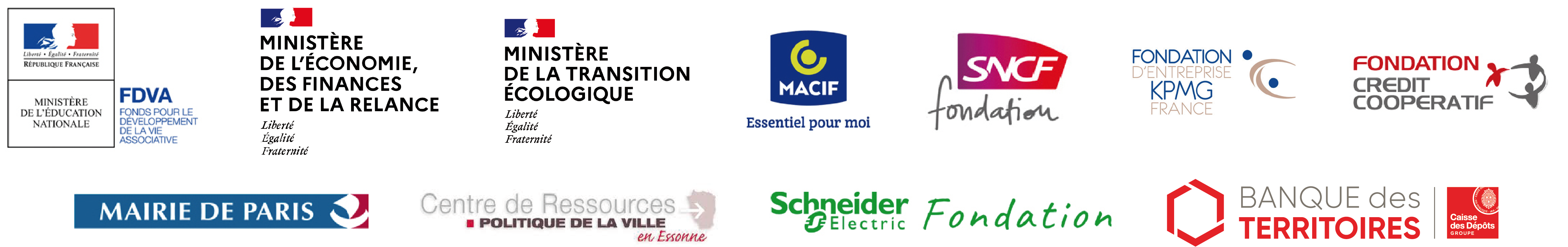 Bandeau logo partenaires financiers Faire Ensemble 2030