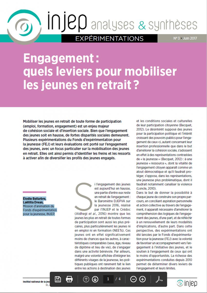 Engagement : quels leviers pour mobiliser les jeunes en retrait ?